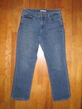 Levi's Women's Slimming Straight Stretch Denim Blue Jeans 32